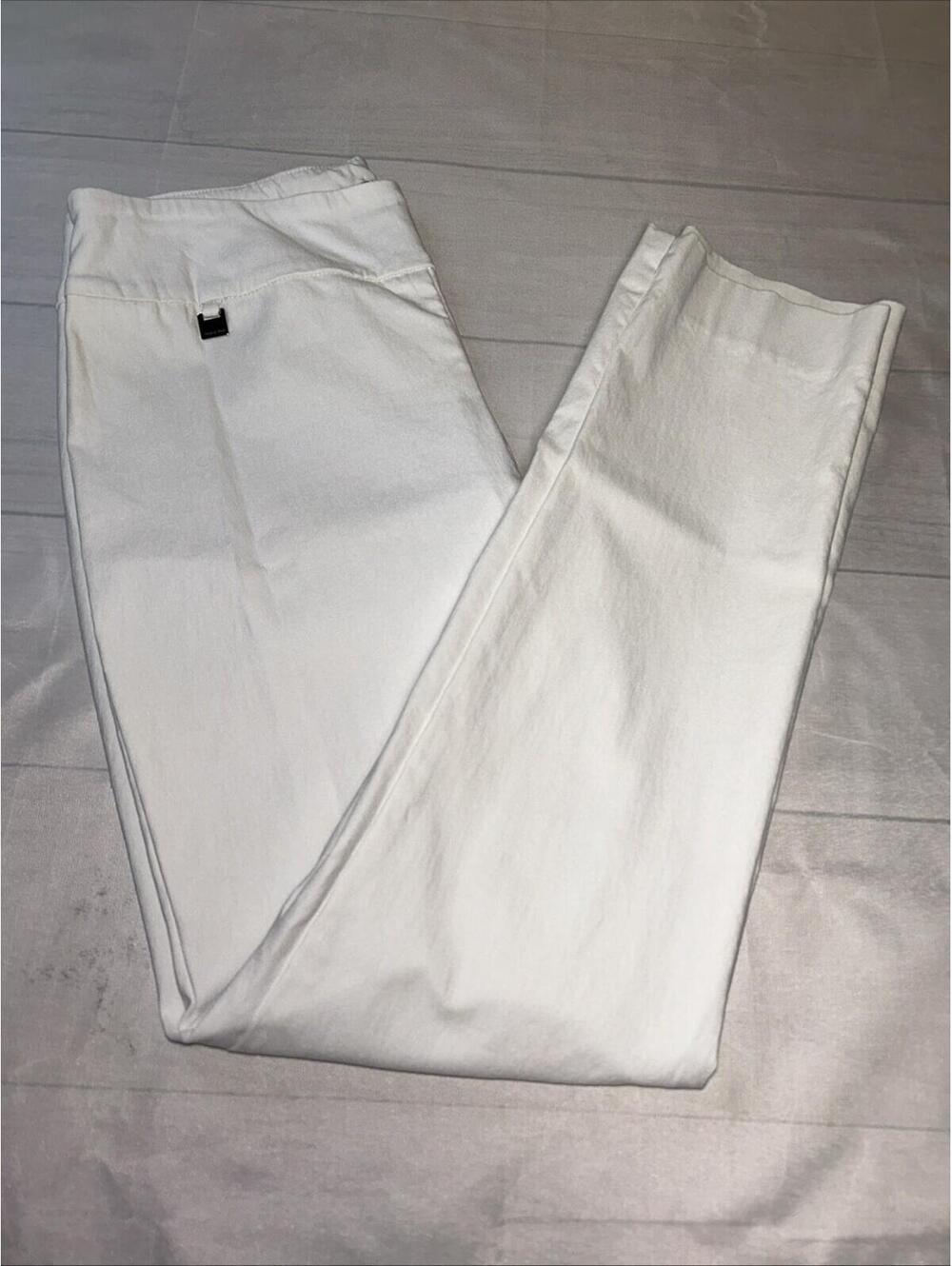 Peck & Peck Ankle Pants Sz 8 White Stretch Pullon Casual Dress Pants Midrise